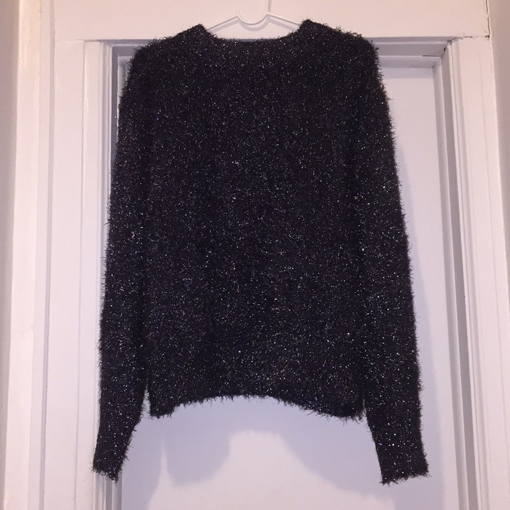Women’s Black H&M Sparkly Tinsel Sweater, Small